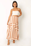 Elke Pleat Midi Skirt Tan