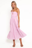 Vinny One Shoulder Maxi Dress Pink