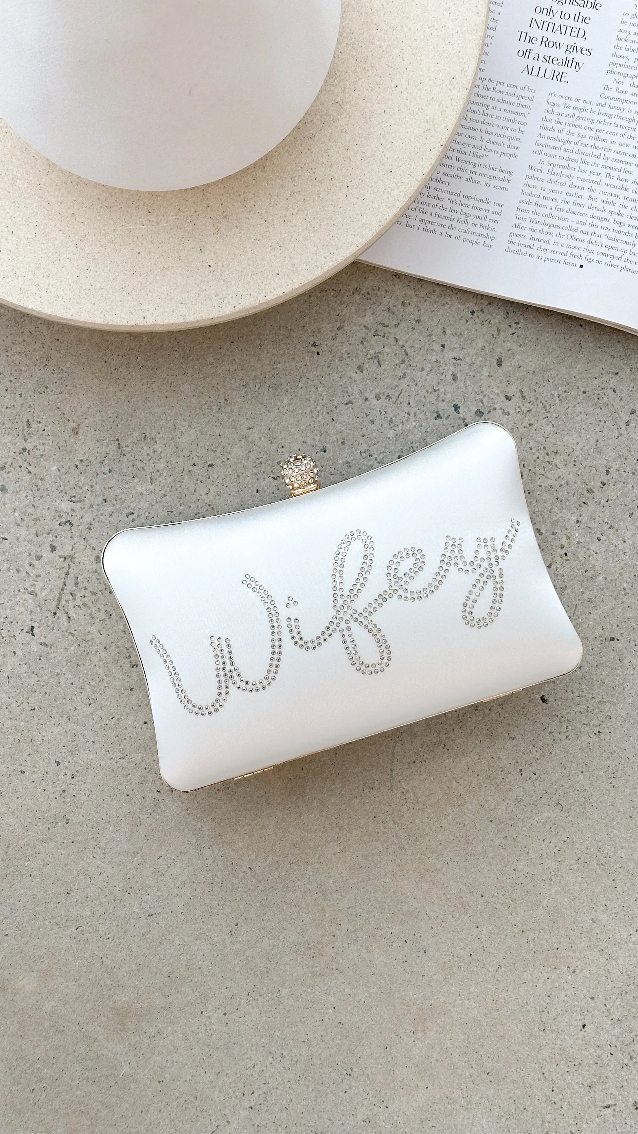 Wifey Satin Clutch Gold