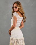 Dewy Moment Ruffle Lace Top