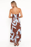 Nesta Maxi Dress Brown Blue