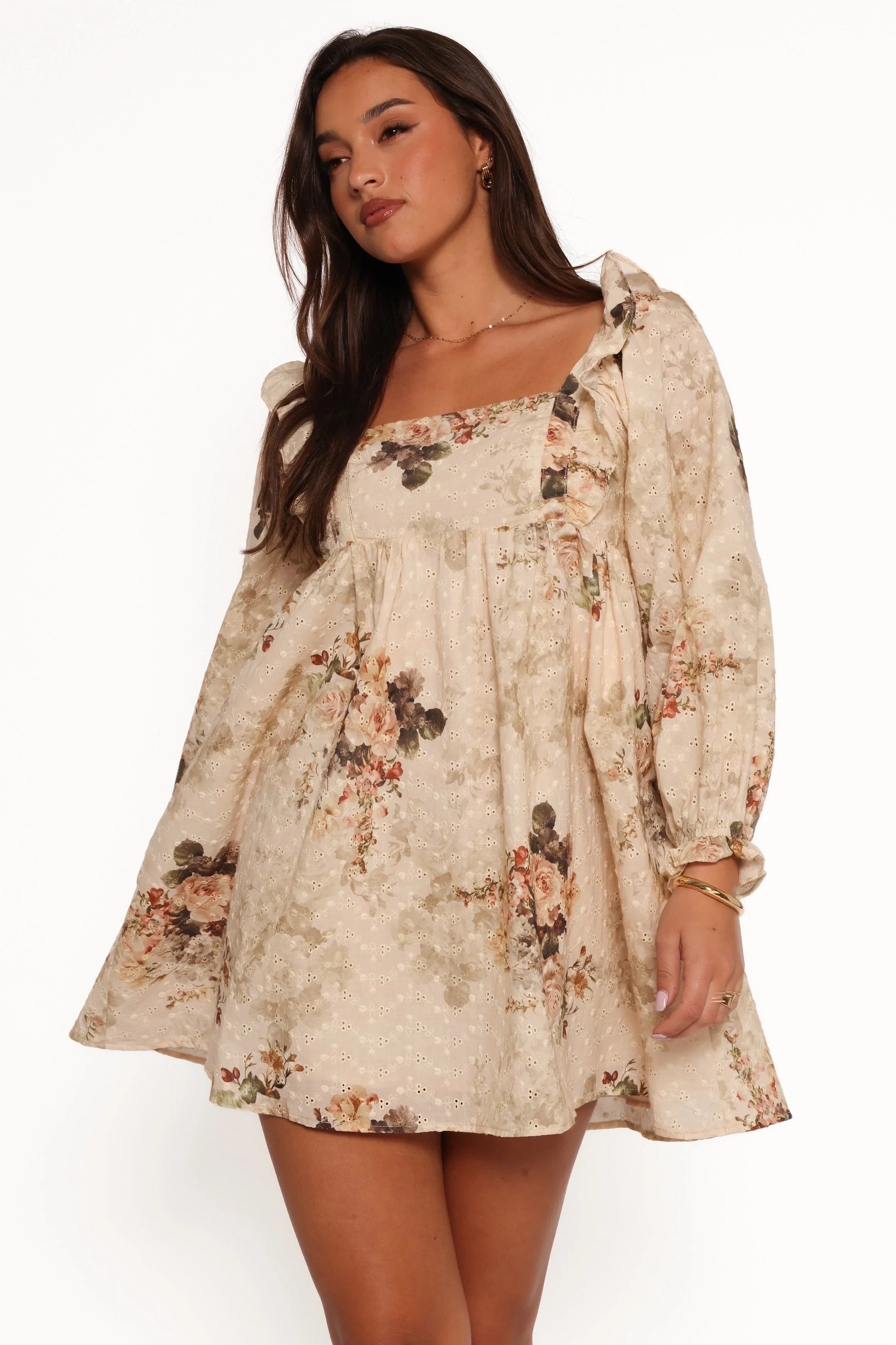 Tiarny Mini Dress Beige Floral