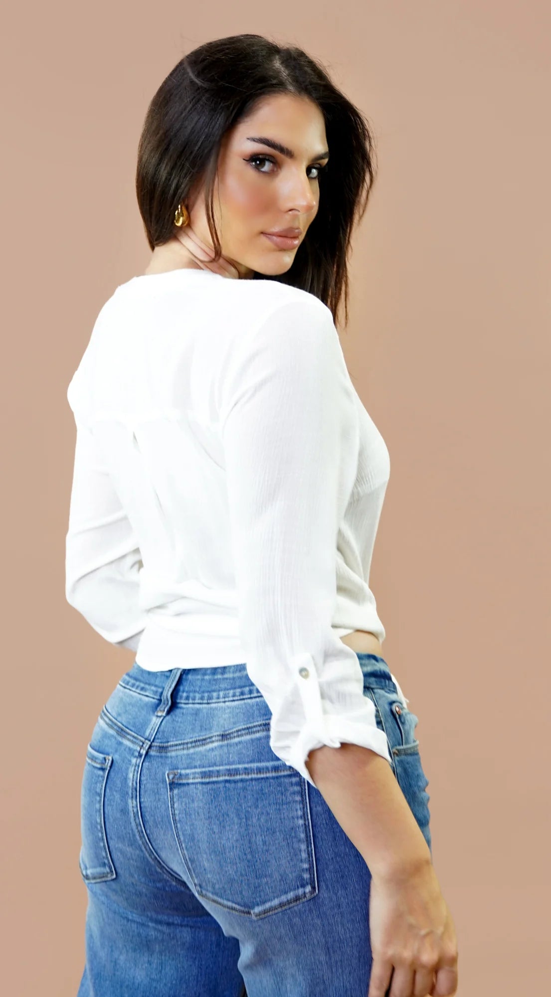 Vessa Tie Front Shirt Ivory