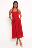 Ramona Halterneck Midi Dress Red
