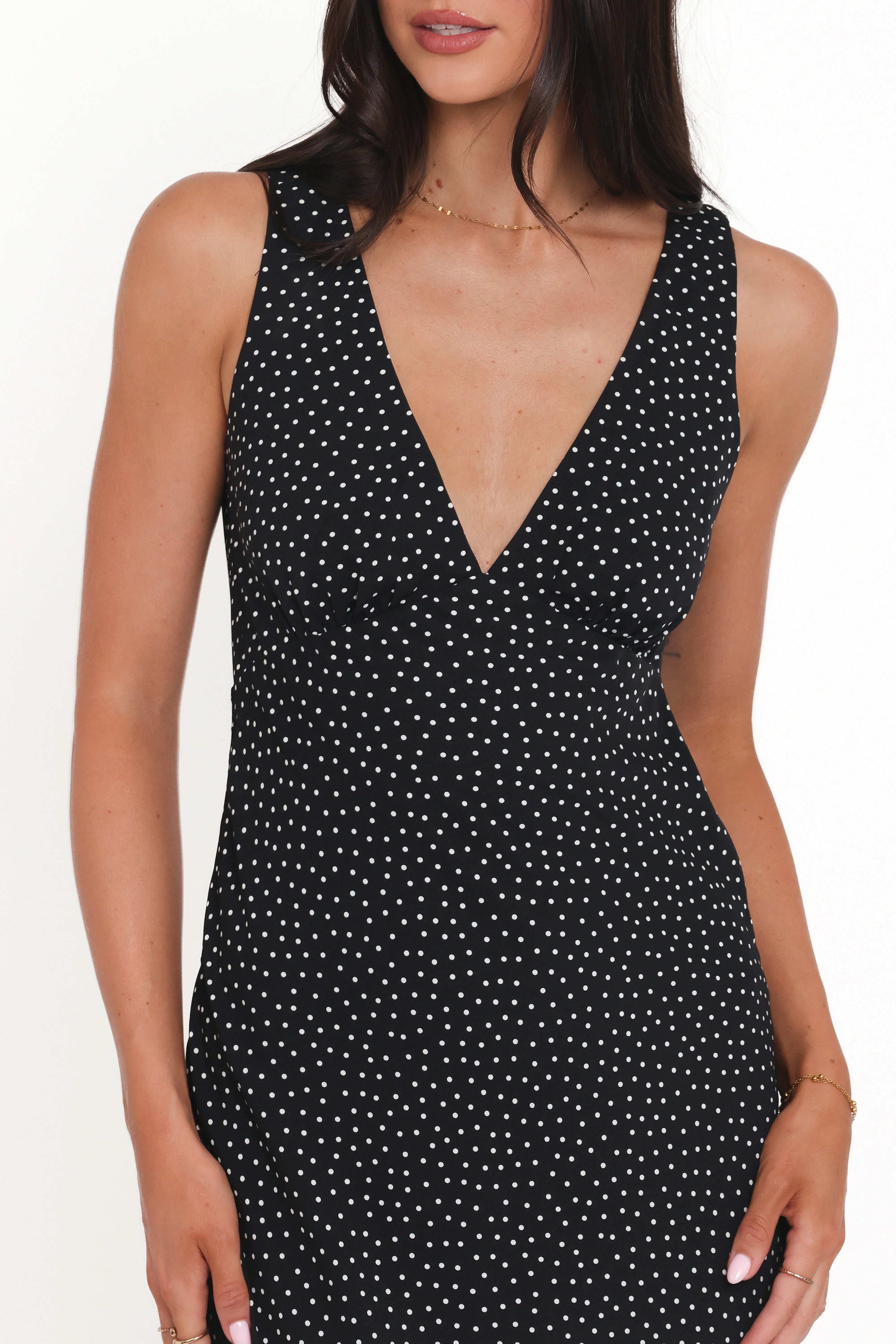 Mirae Maxi Dress Black Polka Dot