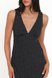 Mirae Maxi Dress Black Polka Dot