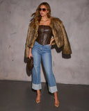 Modern Muse Strapless Leather Top