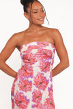Remmie Strapless Maxi Dress Pink Floral