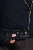 Mira Denim Moto Jacket Dark Indigo