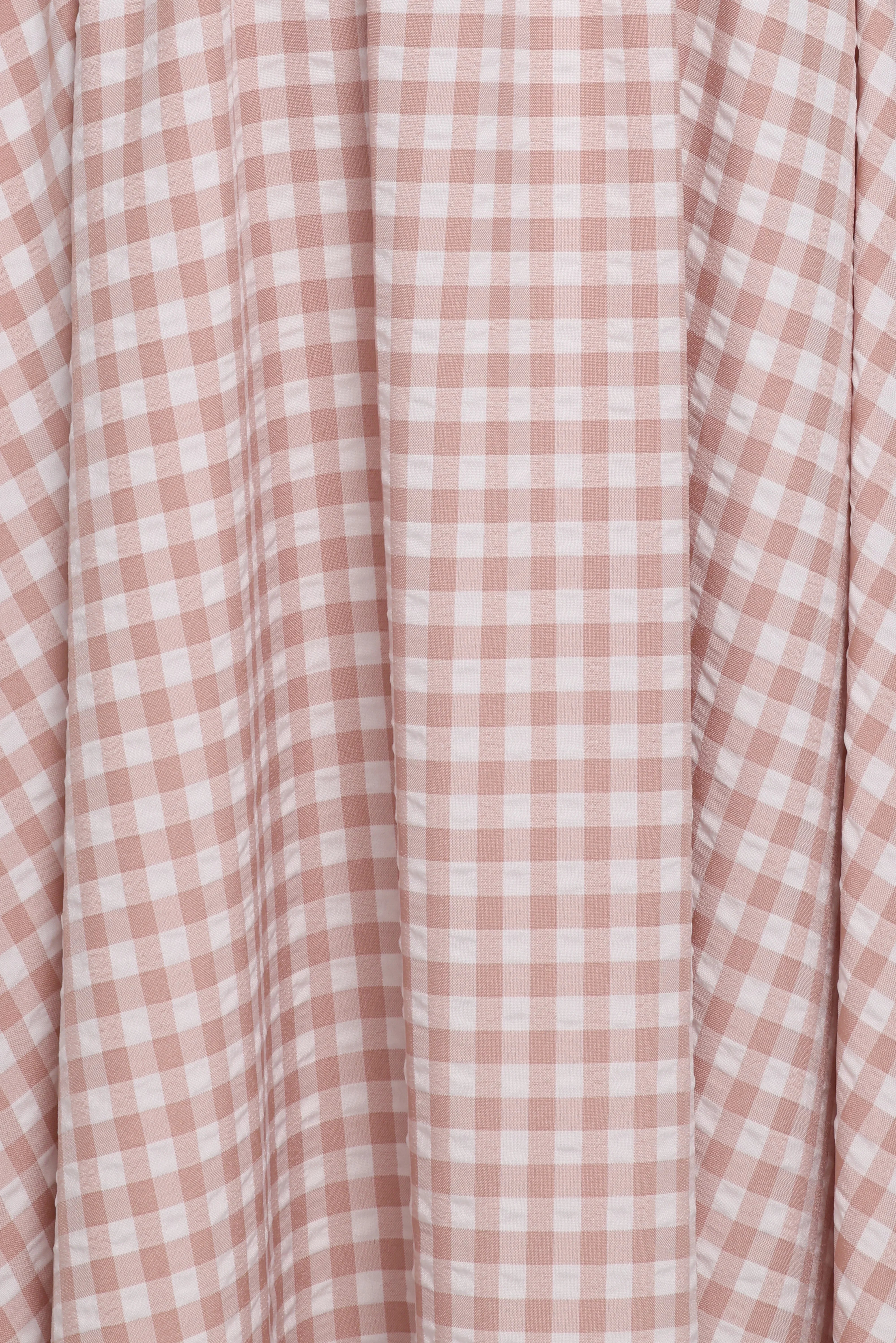 Siun Short Sleeve Midi Dress Brown Gingham