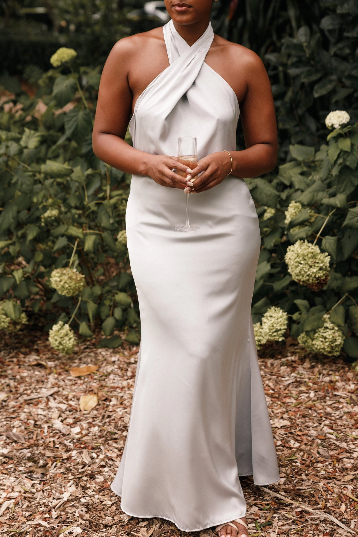 Mila Halterneck Maxi Dress Steel