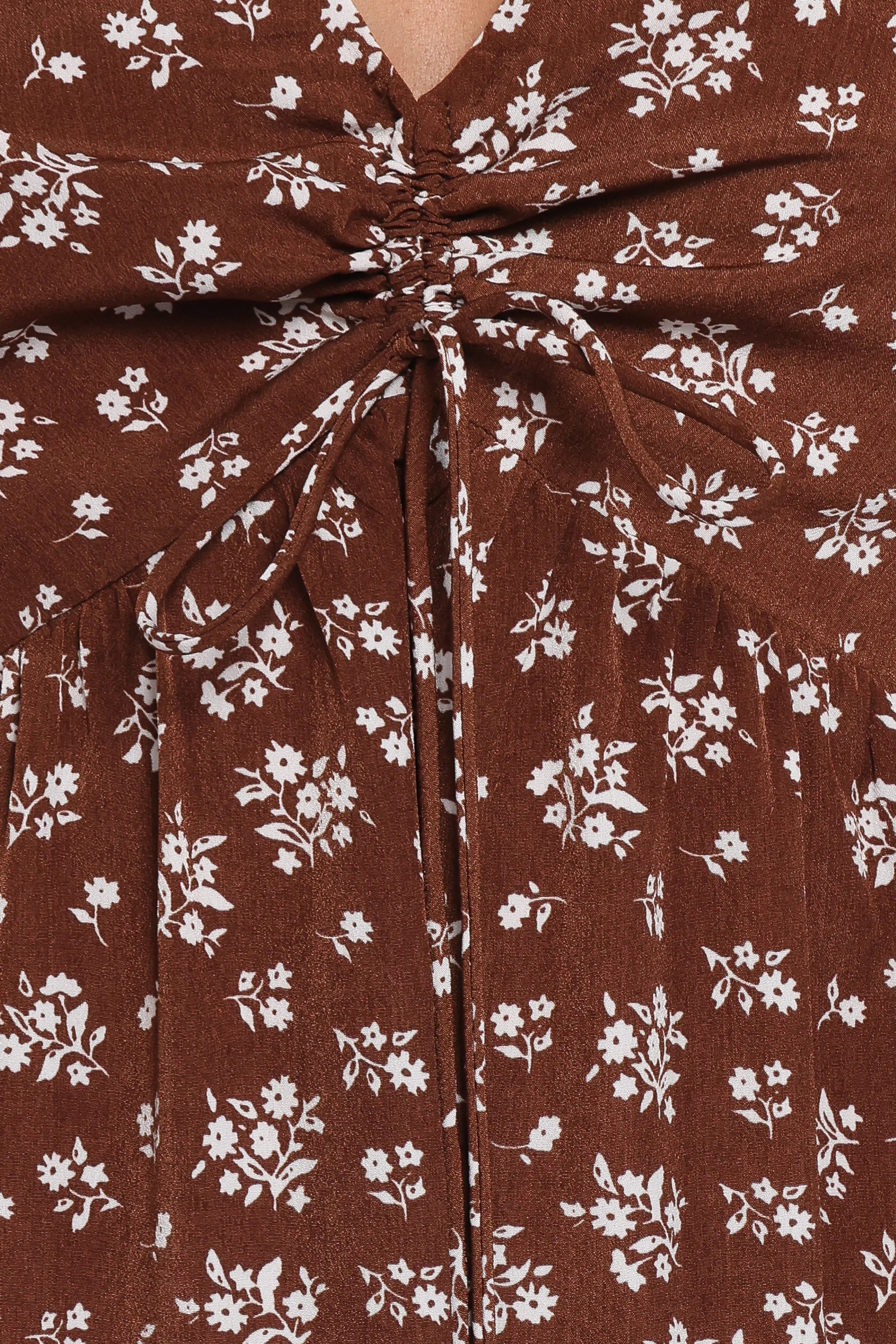 Zina Maxi Dress Brown Ditsy Floral