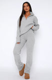 Lets Get Cosy Knit Pants Grey Marle
