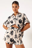 Sawyer Short Sleeve Shirt Beige Black