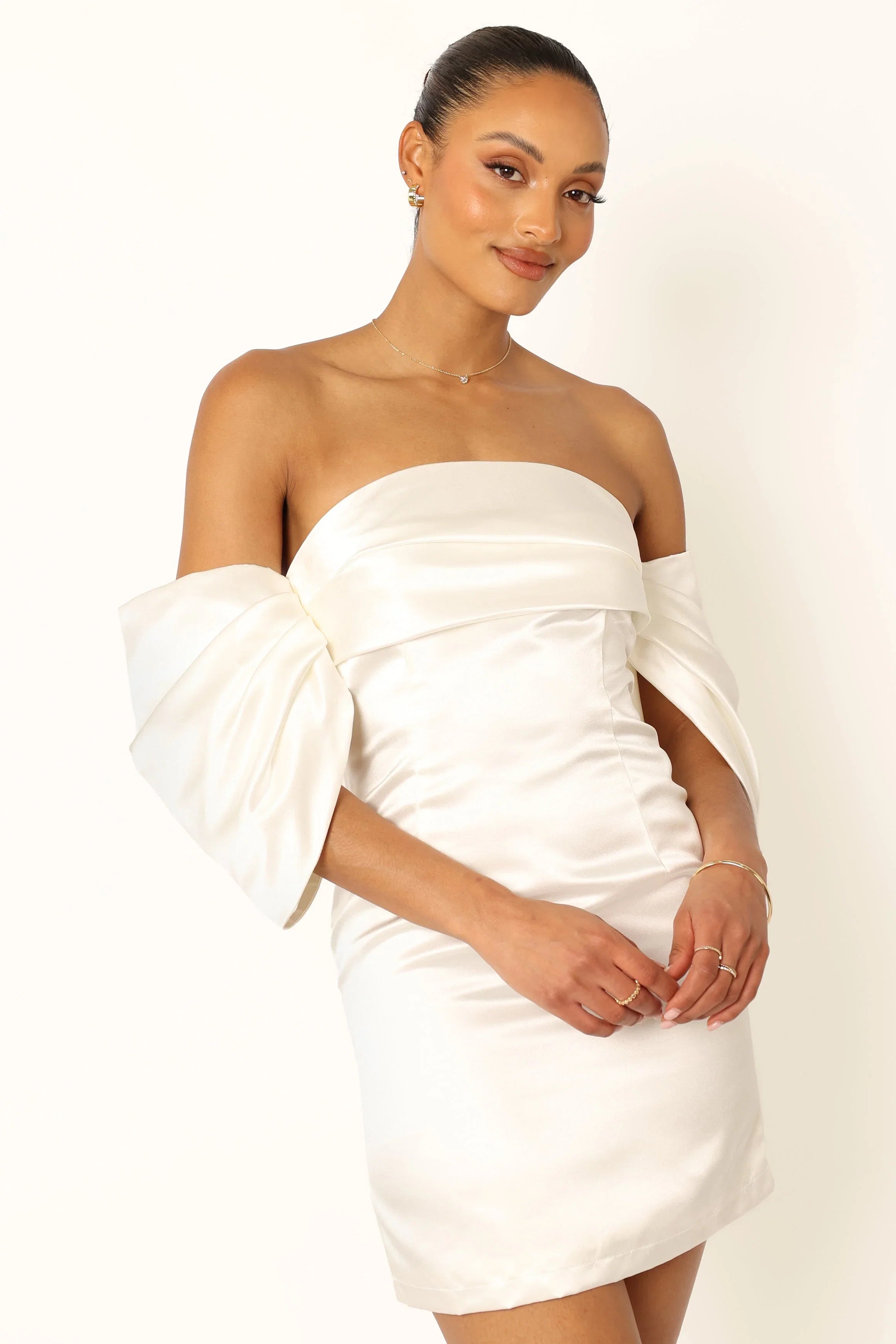Nisha Strapless Mini Dress White