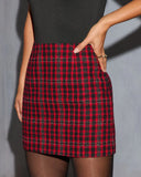 Cranberry Lane Tweed Plaid Mini Skirt