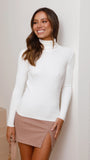 Sammi Turtle Neck Knit White