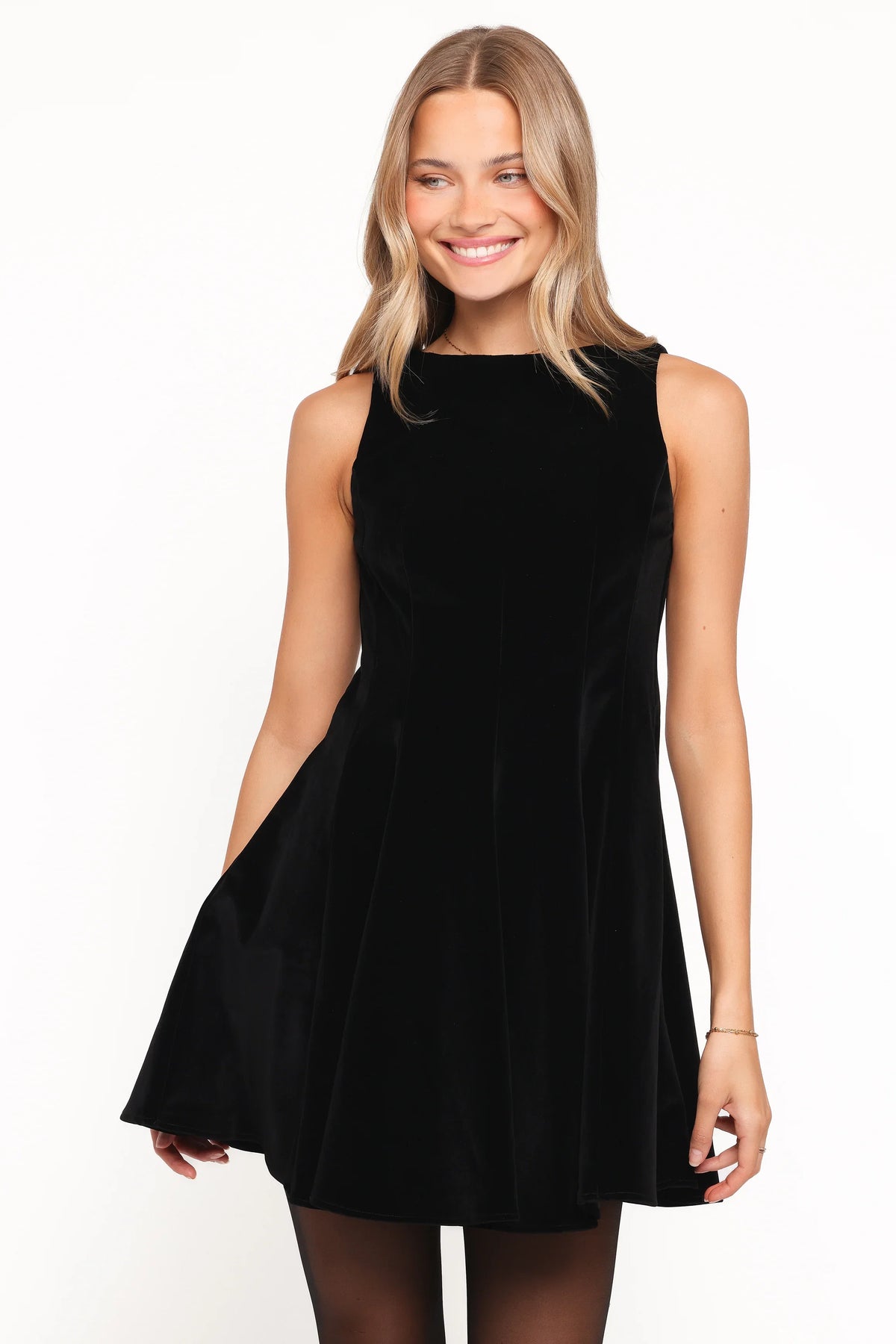 Pearla Mini Dress Black Velvet