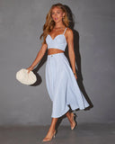 Lorie High Waisted Striped Midi Skirt