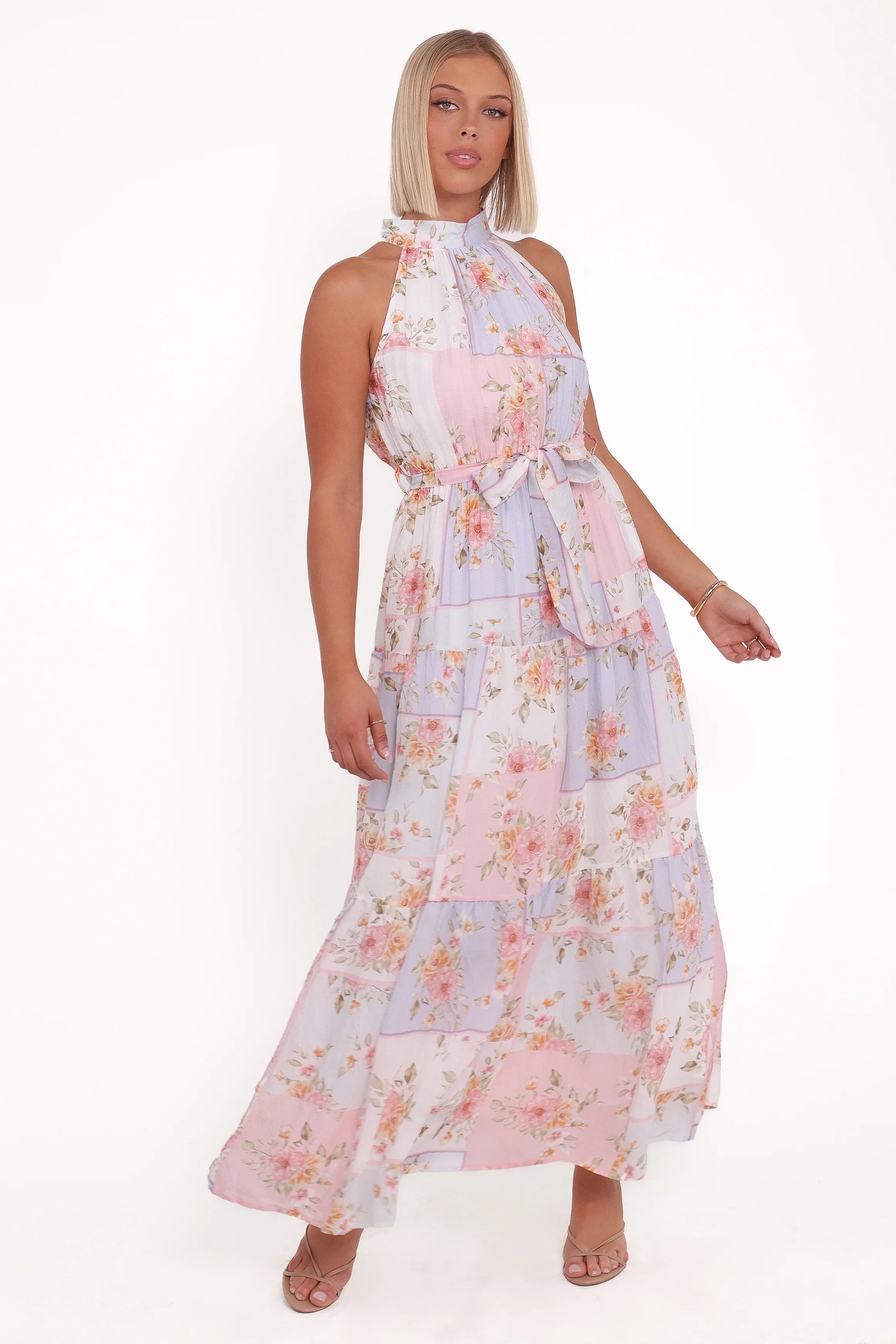 Caroline Maxi Halter Dress Multi Floral
