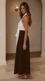 Zira Denim Maxi Skirt Chocolate