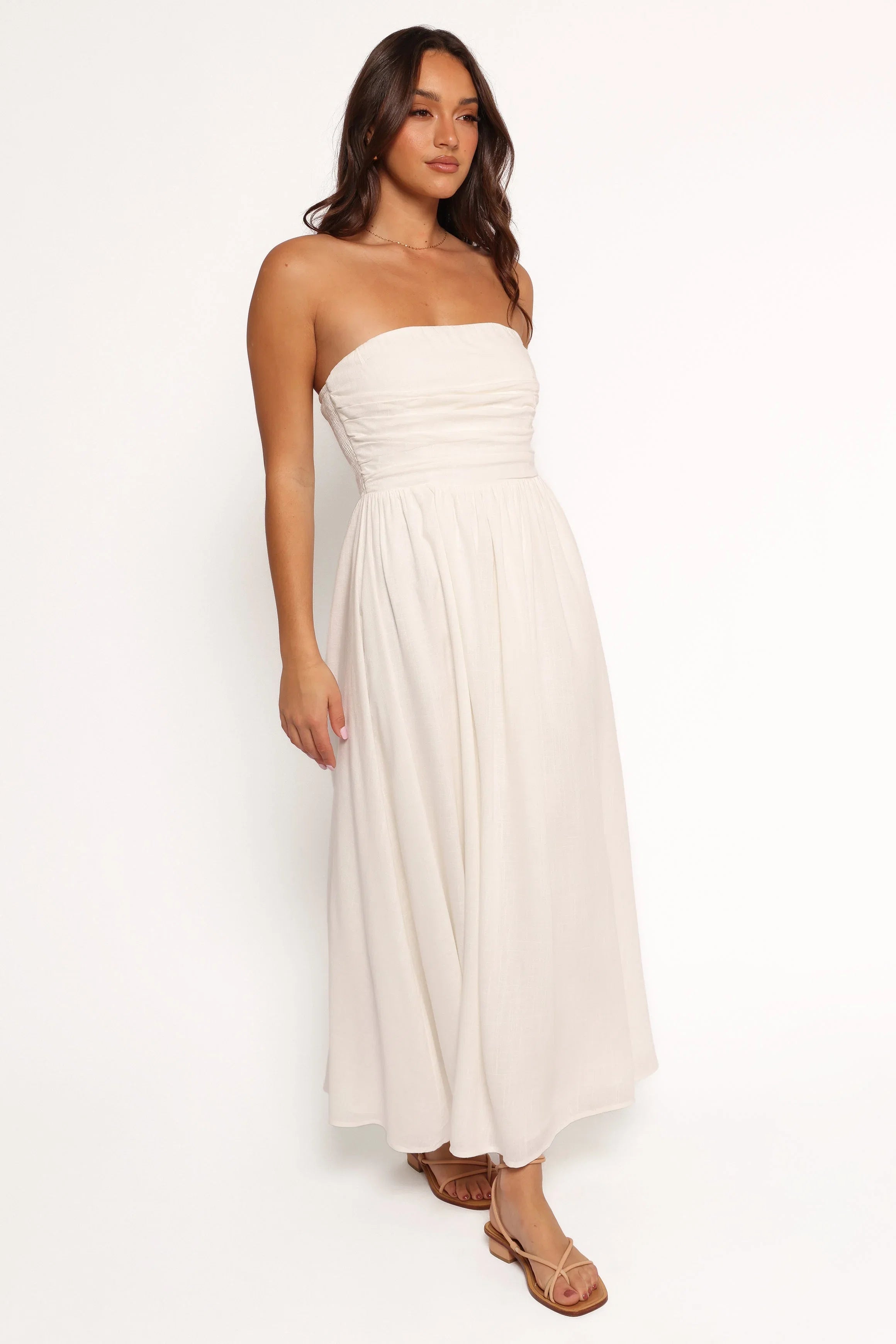 Kayt Strapless Dress White