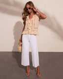 Sunlit Reverie Ruffle Lace Trim Top
