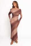 Hesper Maxi Dress Brown Multi