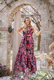 Betina Bow Front Maxi Dress Brown Floral