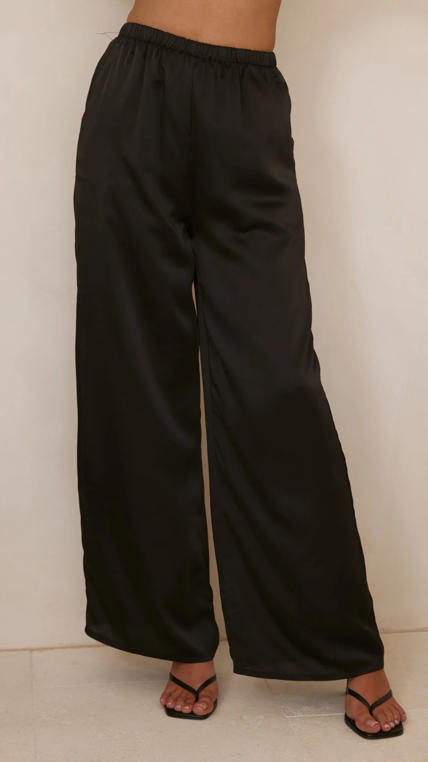 Hayleigh Asymmetrical Top and Pants Set Black Lace