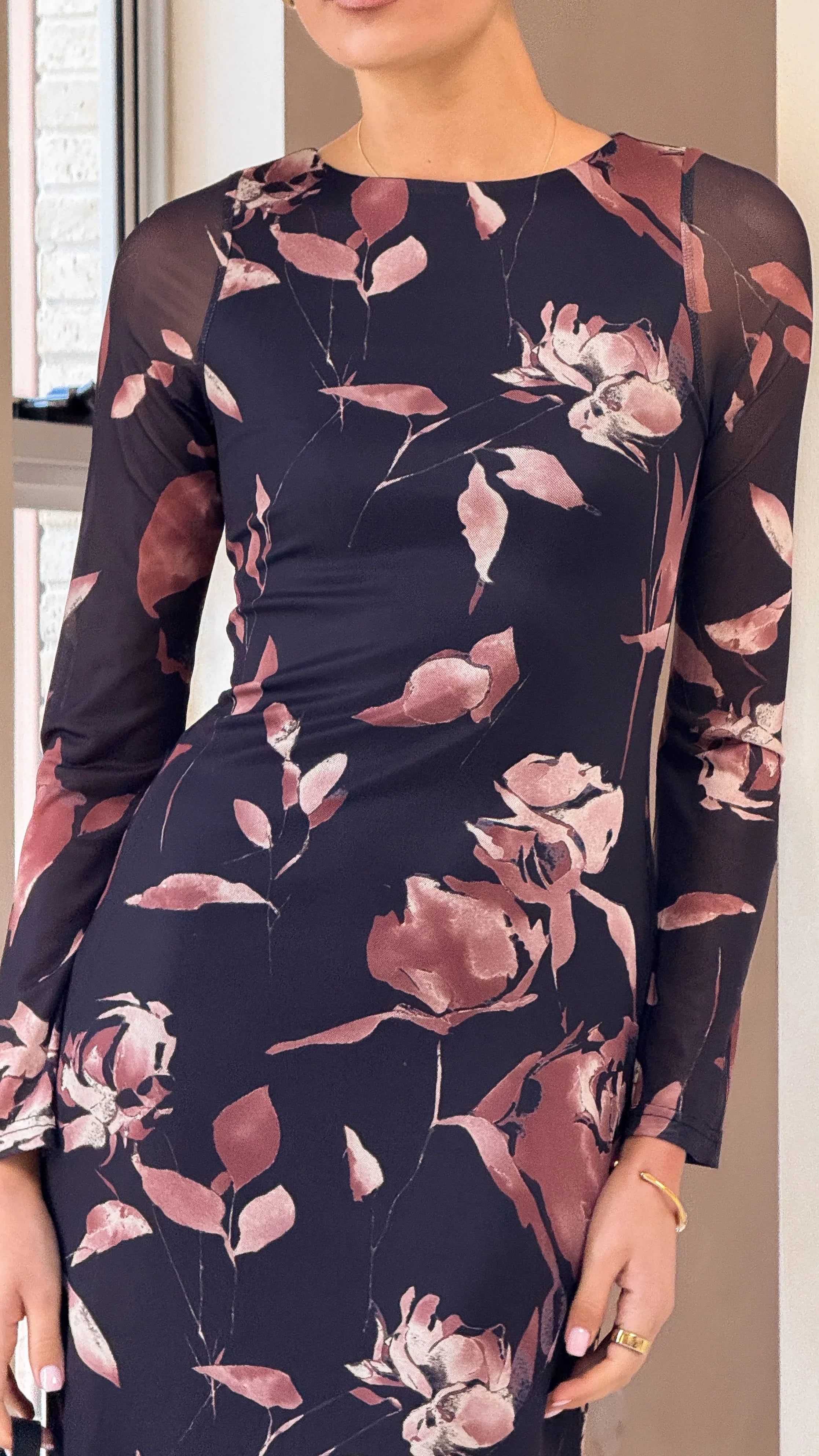 Koah Long Sleeve Maxi Dress Flower Print