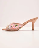 Evelora Floral Mesh Heel Mules