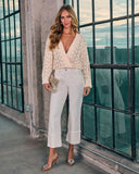Carminia Knit Faux Pearl Cardigan