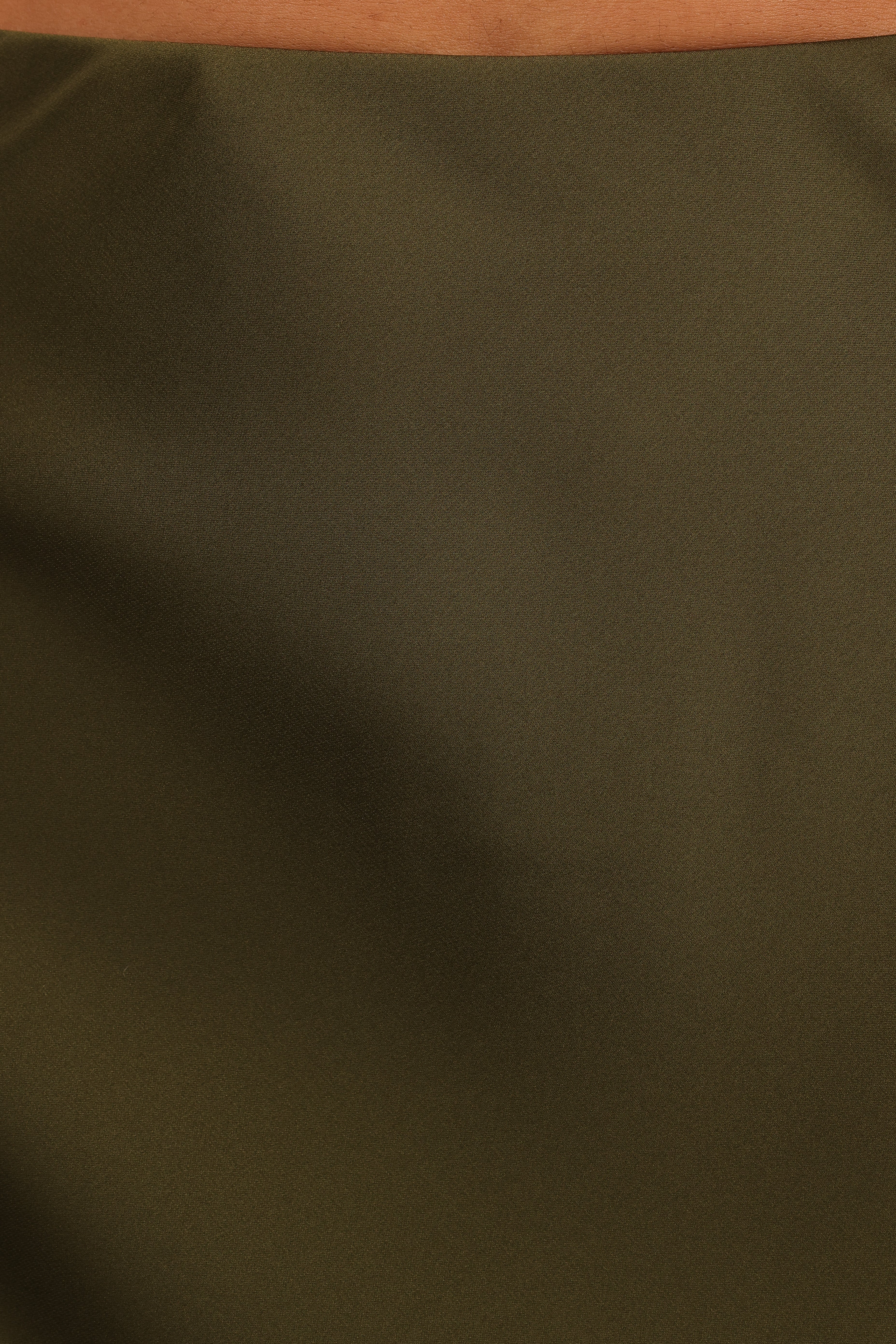 Nellie Satin Midi Skirt Olive