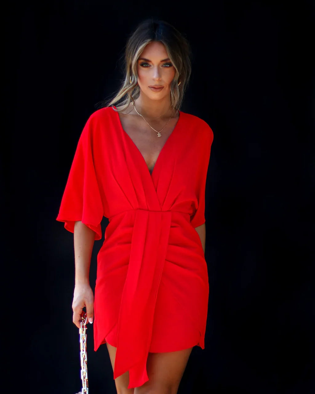 Porticia V Neck Mini Dress