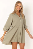 Criselle Long Sleeve Mini Dress Khaki