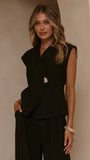 Zahira Vest Top Black
