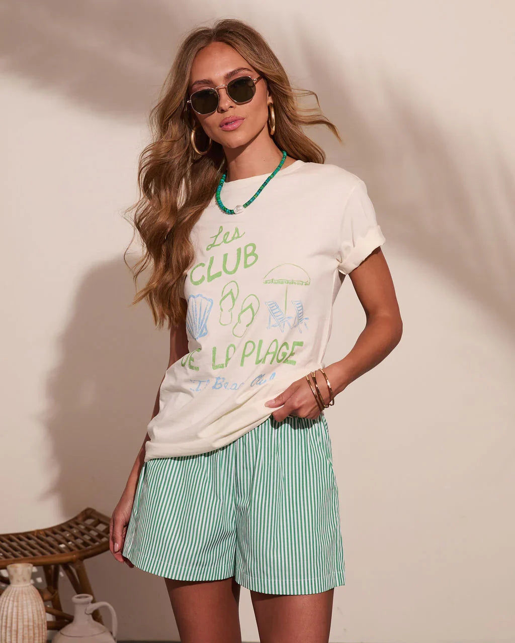 Beach Coastal Club Cotton Graphic Short Sleeve Tee
