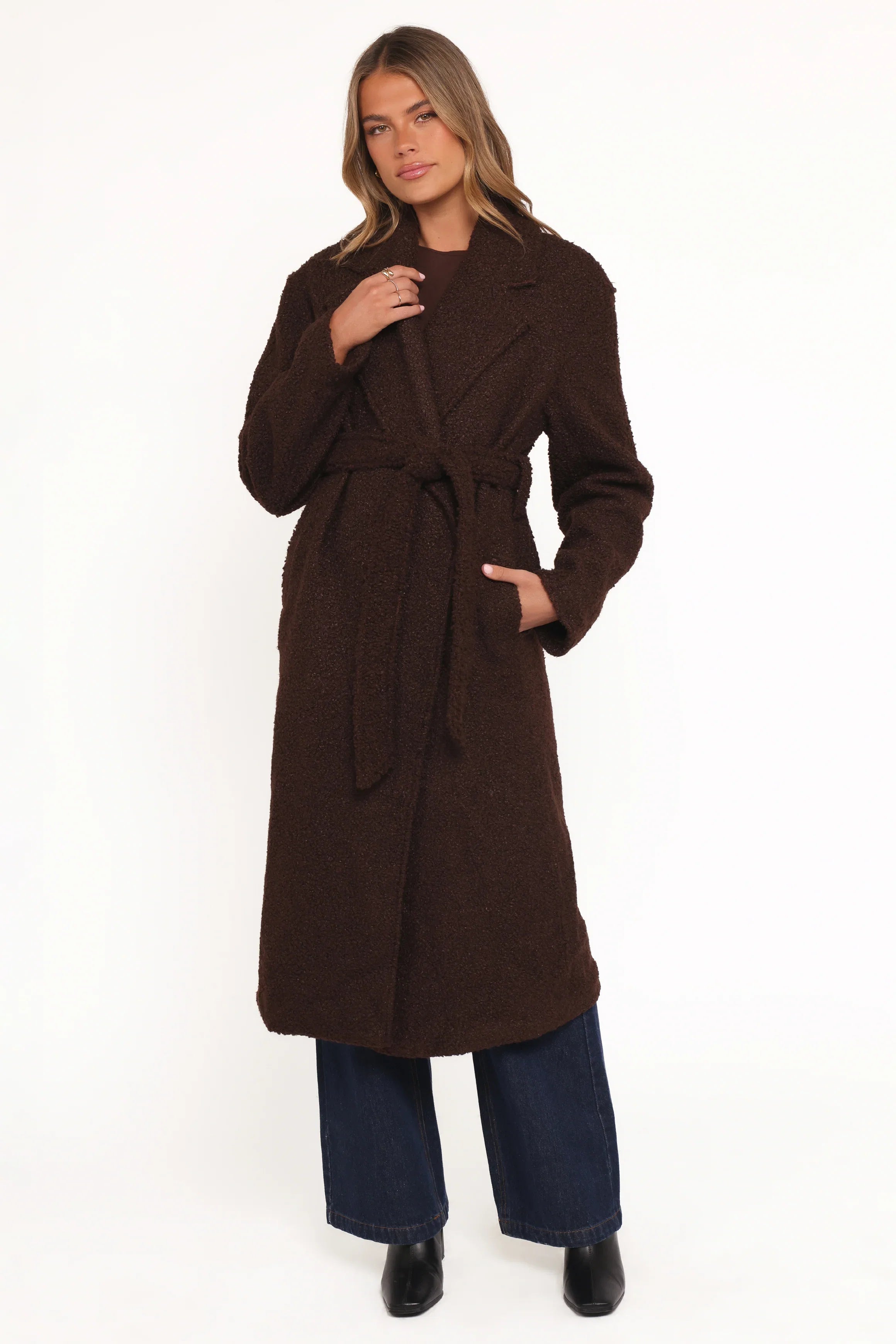Goodie Shearling Coat Chocolate