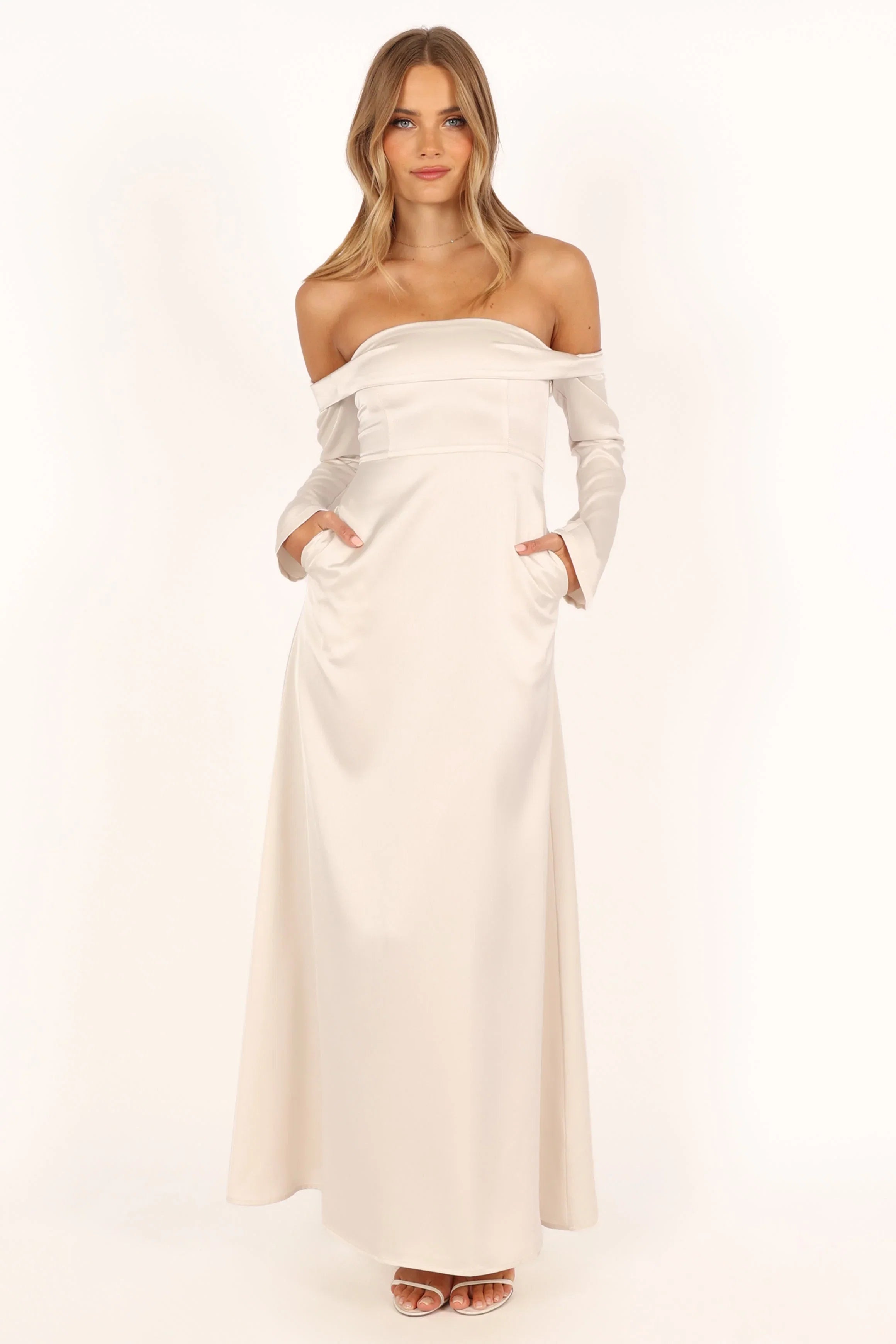 Gigi Off Shoulder Maxi Dress Cream