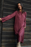 Tannikah Plisse Midi Dress Ruby Wine