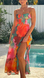 Rahima Maxi Dress Orange Floral