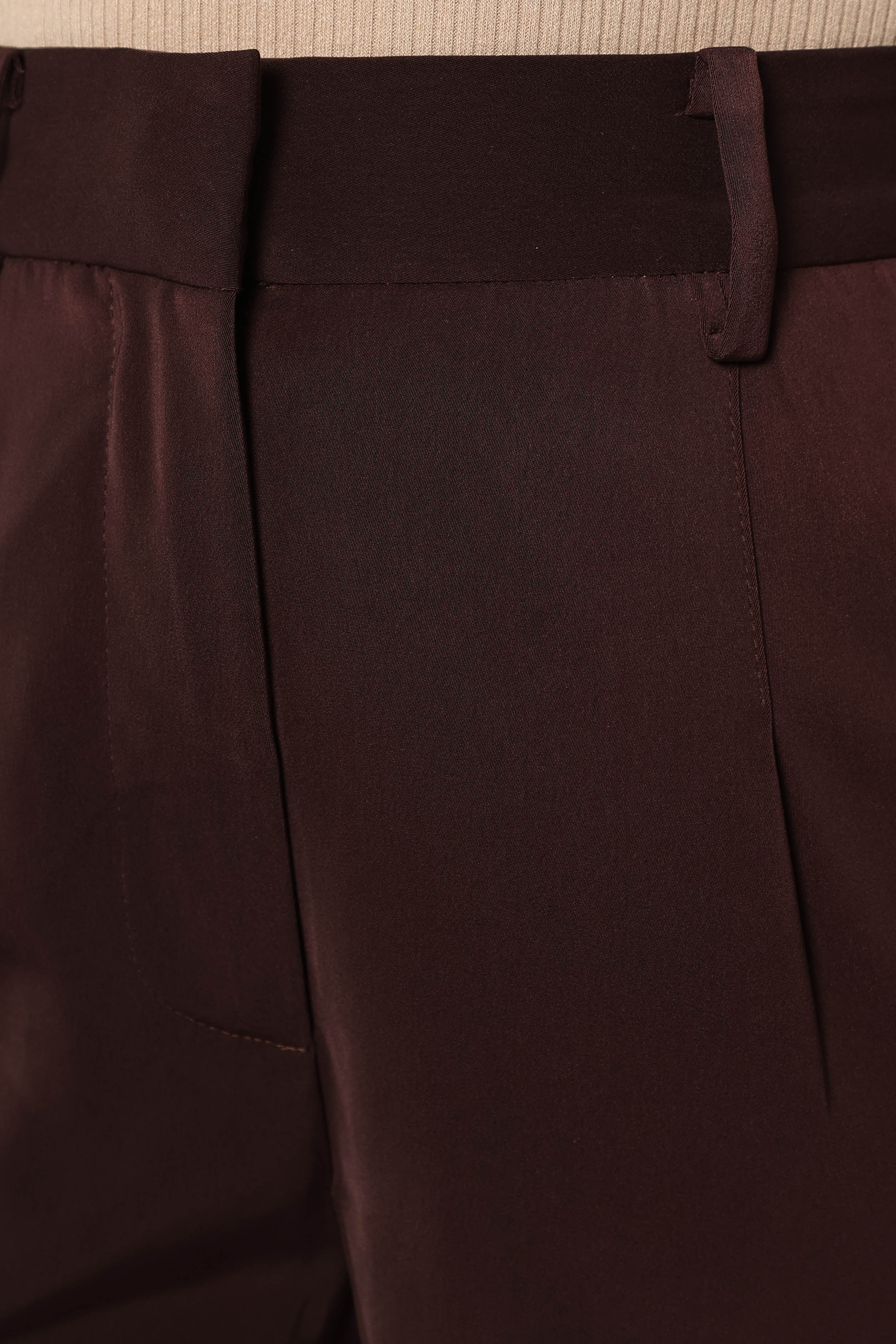 Neveah Silky Wide Leg Trousers Merlot