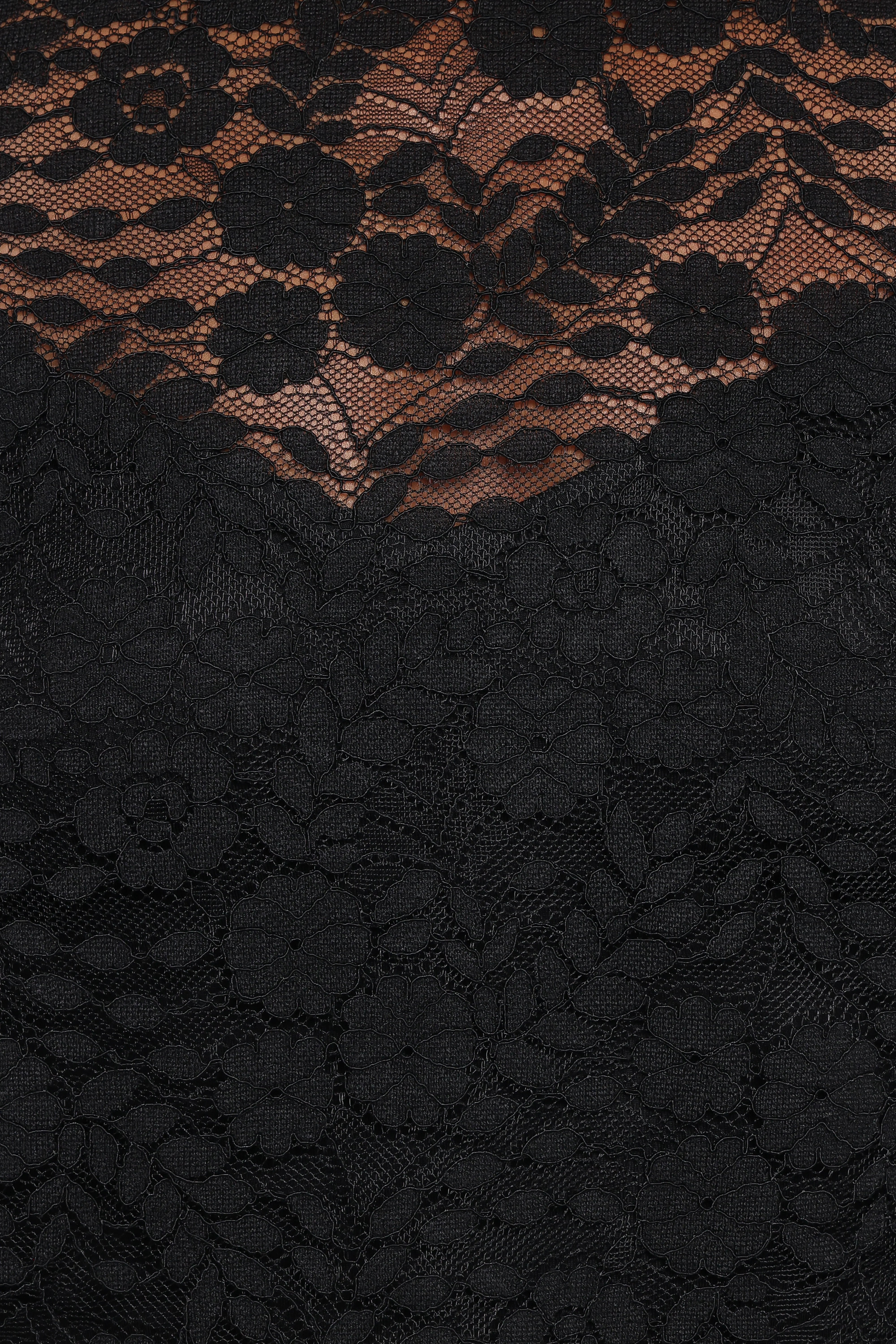 Lettie Lace Ruffle Top Black