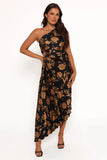 Kleo One Shoulder Maxi Dress Black Gold