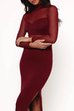Farrow Long Sleeve Midi Dress Wine