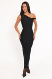 Hudson Off Shoulder Midi Dress Black