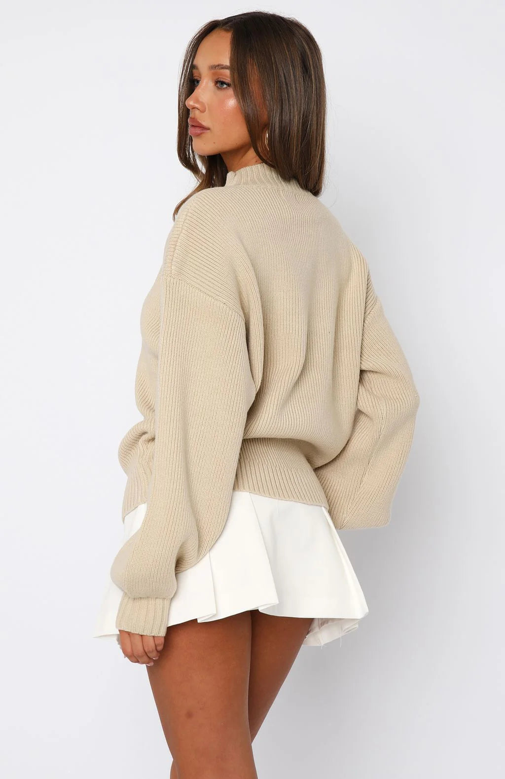 Keep It Classic Knit Sweater Beige