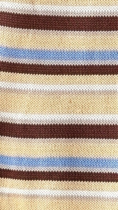 Florentine Knit Vest and Pants Set Beige Choc Blue Stripe