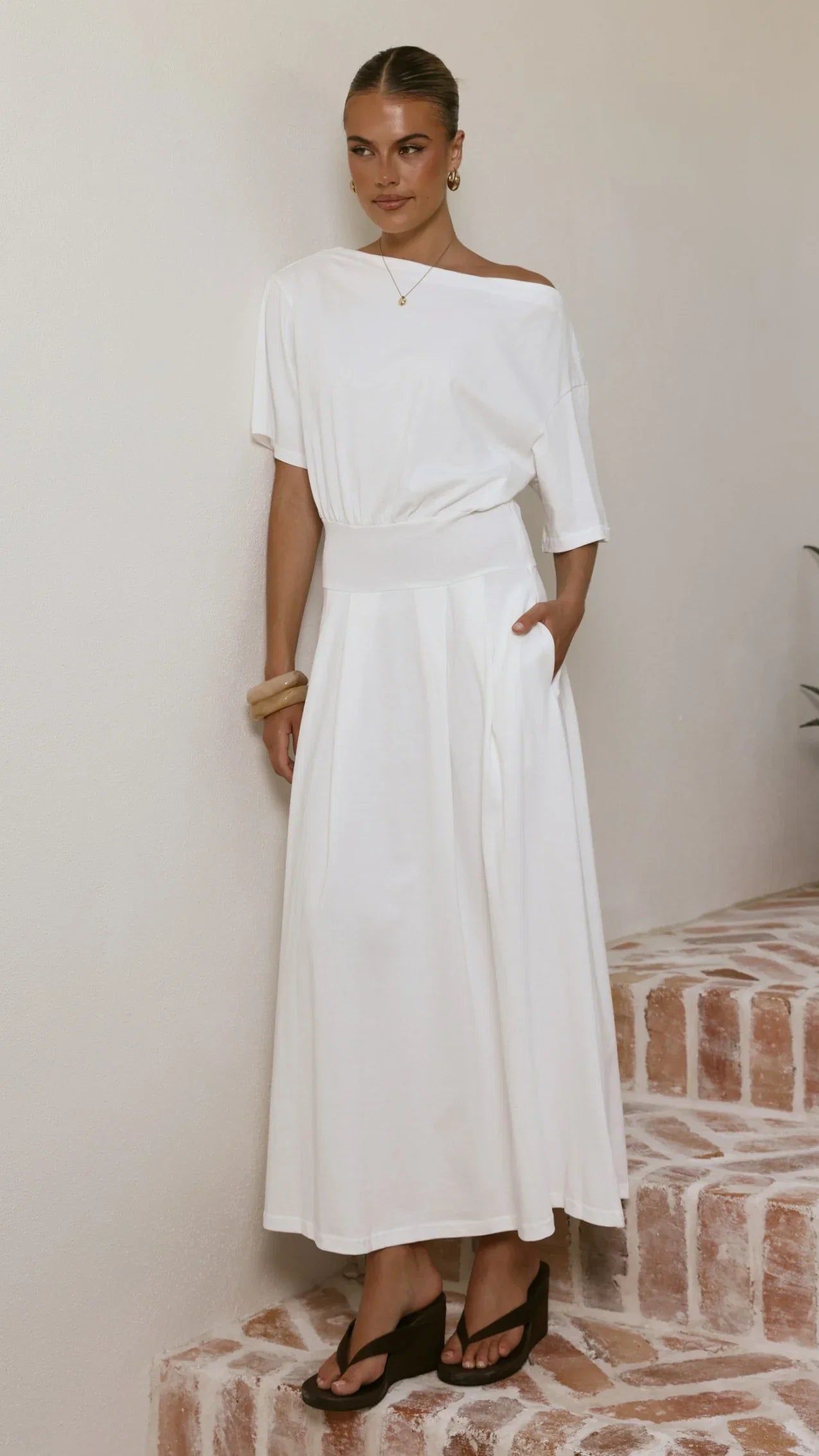 Aleski Maxi Dress White